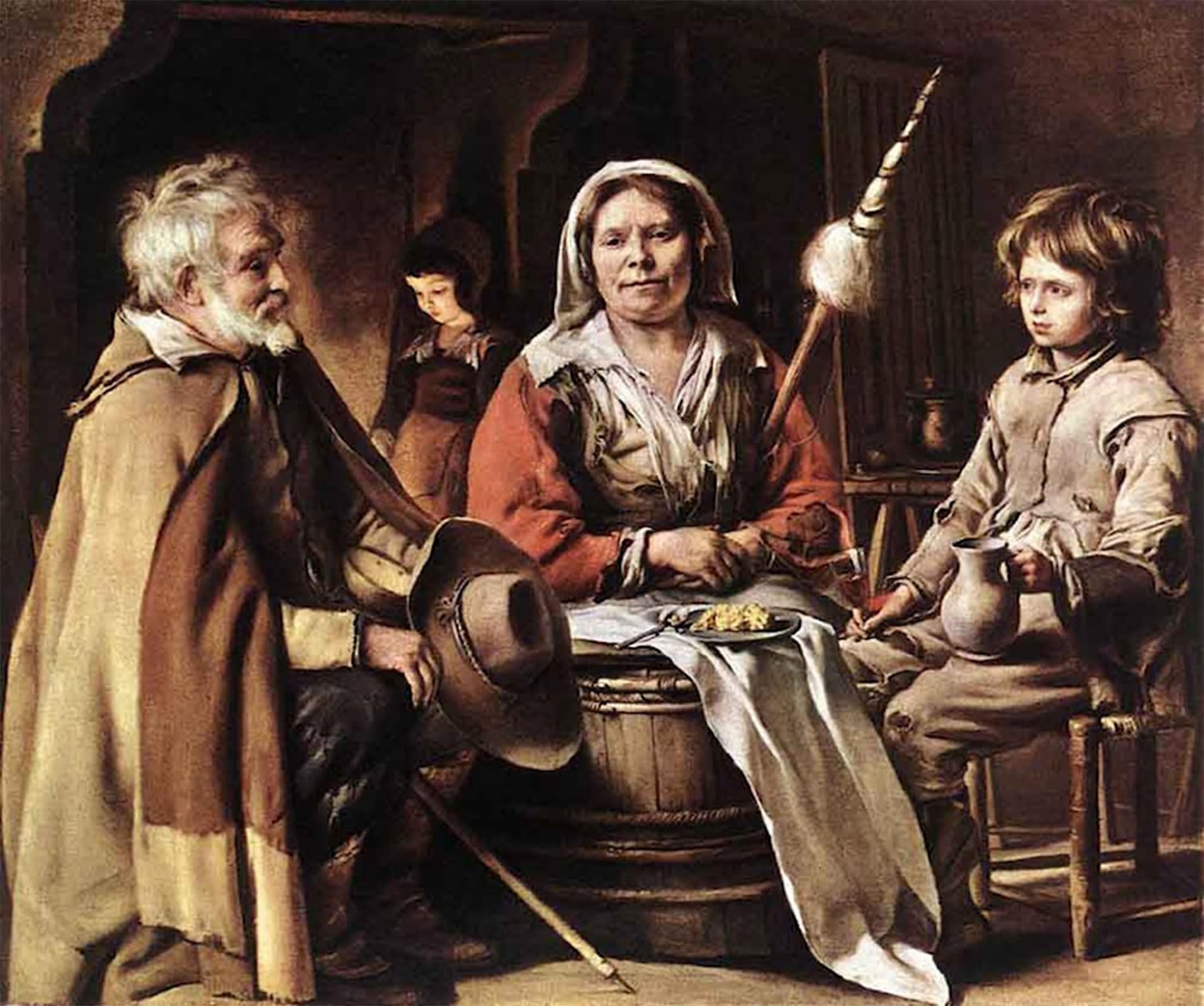 ARTXLXXBN Famous Art Print Poster Vintage Wall Art Peasant Interior Louis Le Nain Canvas Art Poster for Home Decor 60x90cm