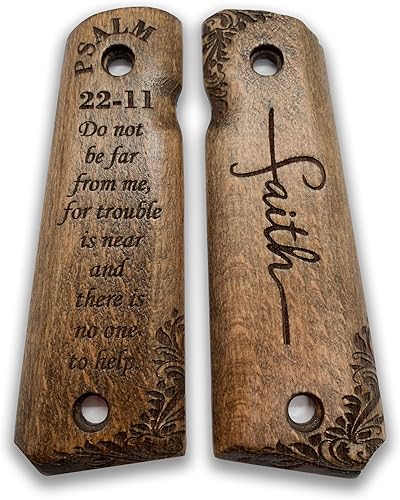 Miniatura 20 de for 1911: Full Size Wooden Handgun Grips with Bible Verses Series - Fits a Wide Range of 1911 Models - 1911 Accessories