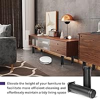 Vista 4 de Patas de metal para muebles de 7 pulgadas, patas ajustables de acero inoxidable, patas de metal negro, patas redondas para gabinete de mesa de café