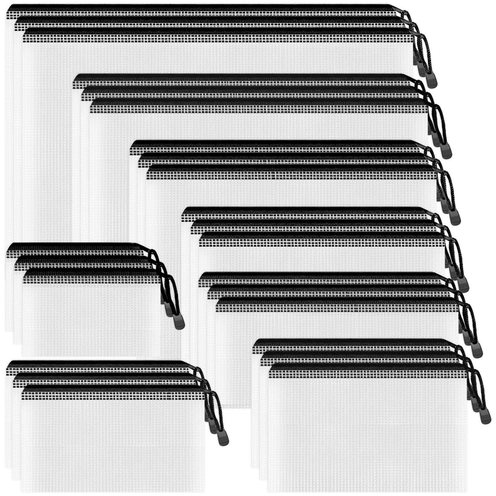 Smarpau 24pcs Mesh Zipper Pouch, 8 Sizes Plastic Zipper Bags for Organizing