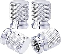 Vista 14 de 4 piezas de tapas de válvula de neumático con estilo púas, cubiertas de válvula de neumático universales de aleación de aluminio a prueba de polvo