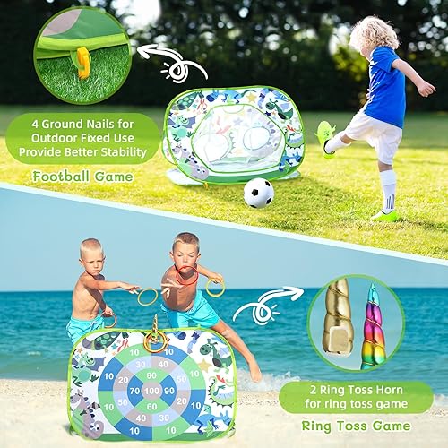 Miniatura 4 de Juguete de juego de lanzamiento de bolsas de frijoles juegos para niños Sportneer 4 en 1 de carnaval para niños pequeños juguetes al aire libre para