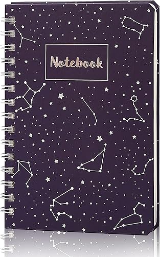 TSFPapier Cuaderno de espiral, diario de negocios de tapa suave con bolsillo grande, 160 páginas, para suministros escolares y de trabajo (zodiaco)