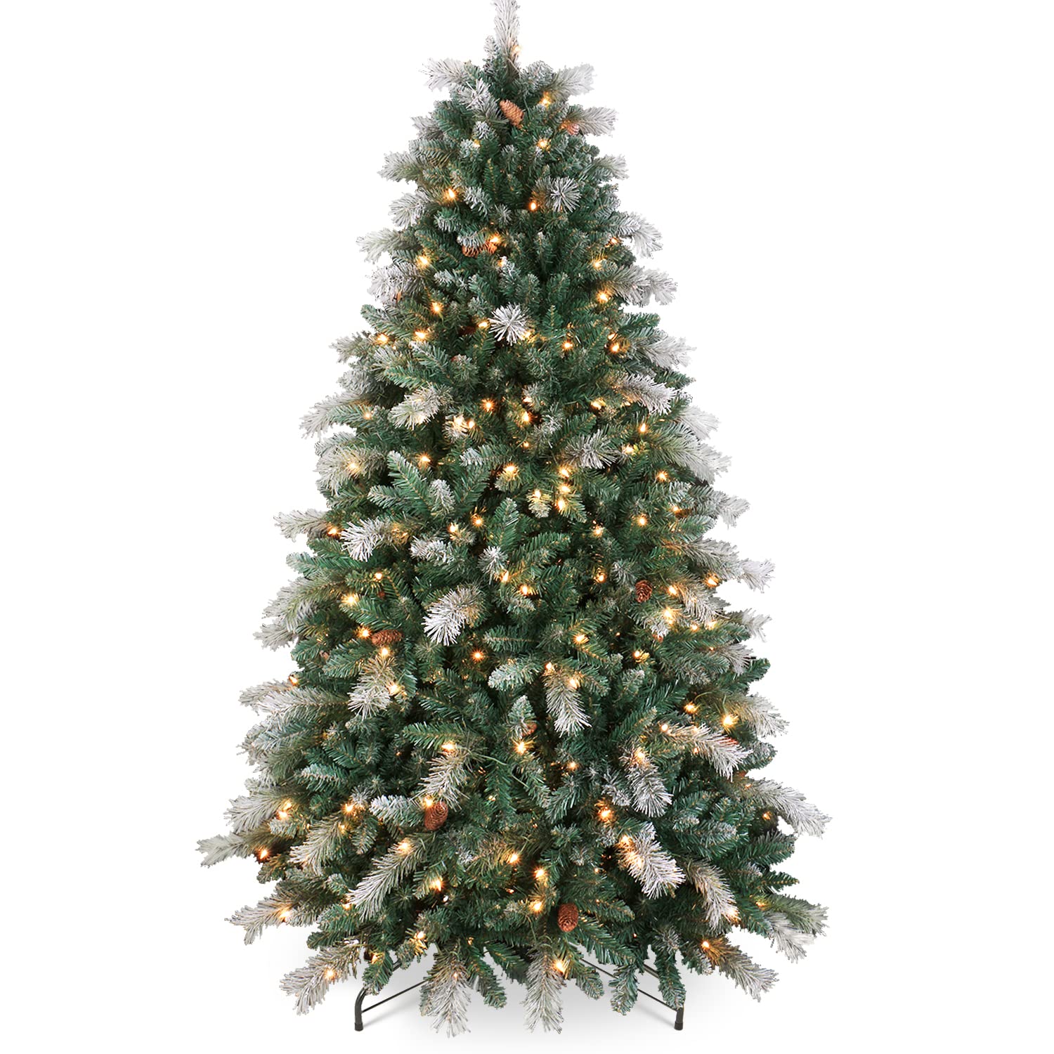 Buy OasisCraft 9FT Prelit Flocked Artificial Christmas Tree,Snowy