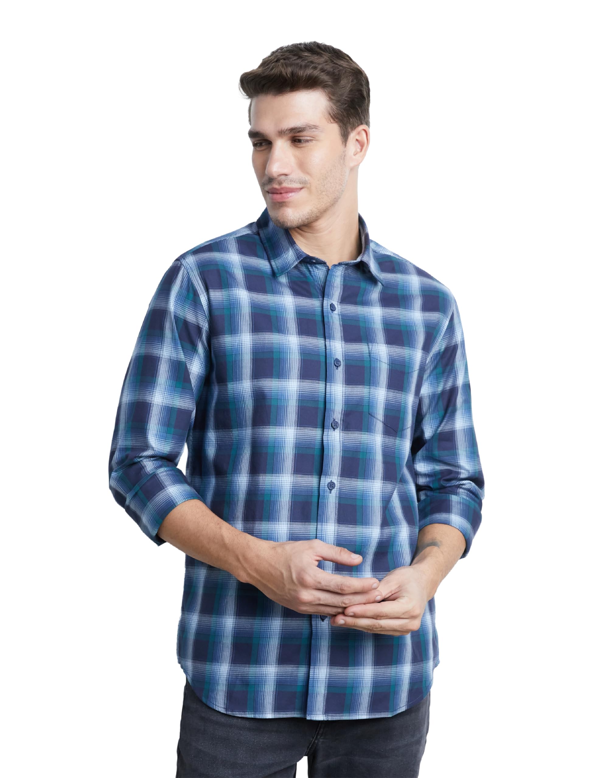 Symbol Premium Men's Checkered Casual Shirt - Regular Fit | Full Sleeve | Pure Cotton (Available in Plus Sizes)