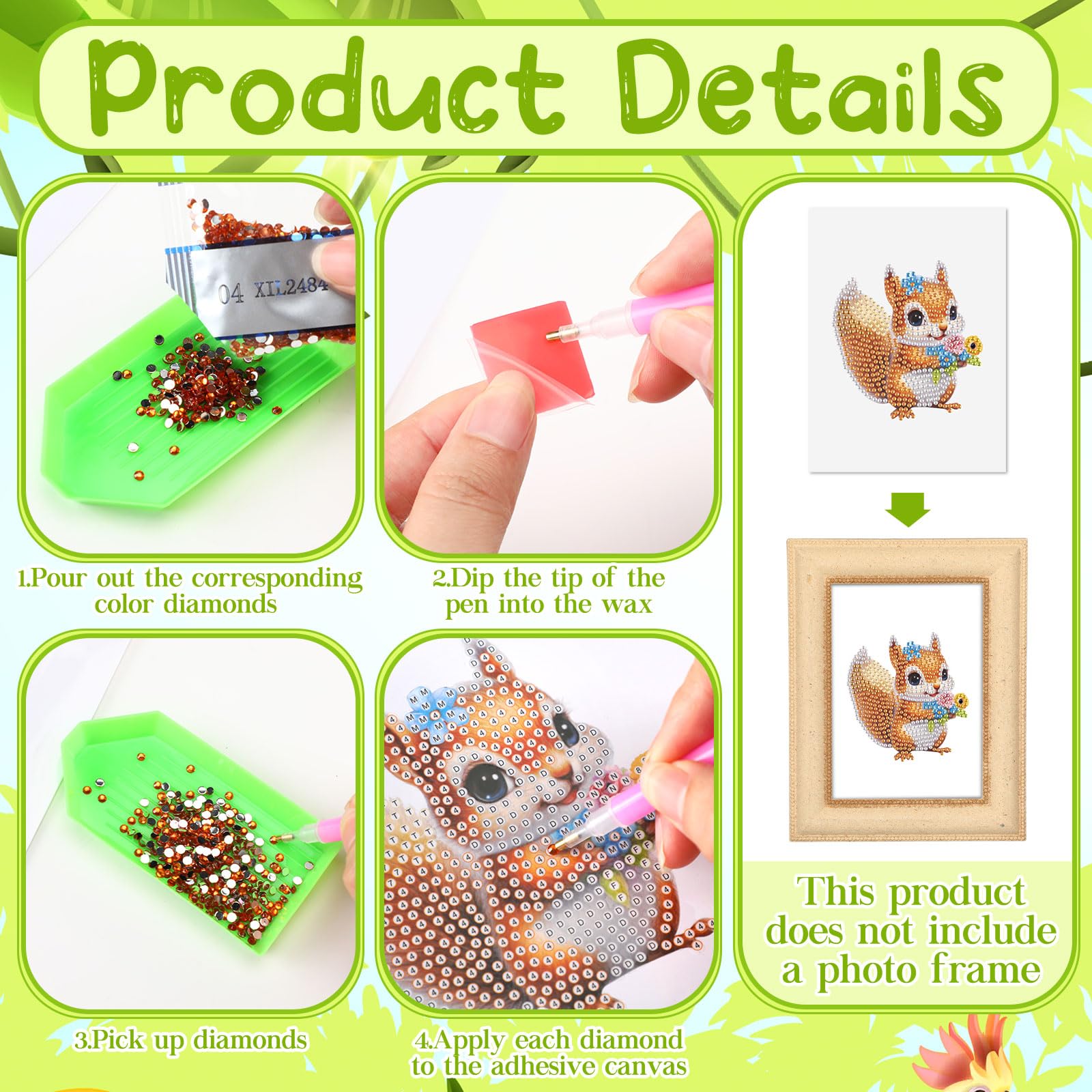 Xuhal Paquete de 30 kits de cartón de flores de acuarela para adultos, lindos animales, pintura de diamantes para principiantes, 5D, arte de gemas, pintura por diamantes, kits de manualidades
