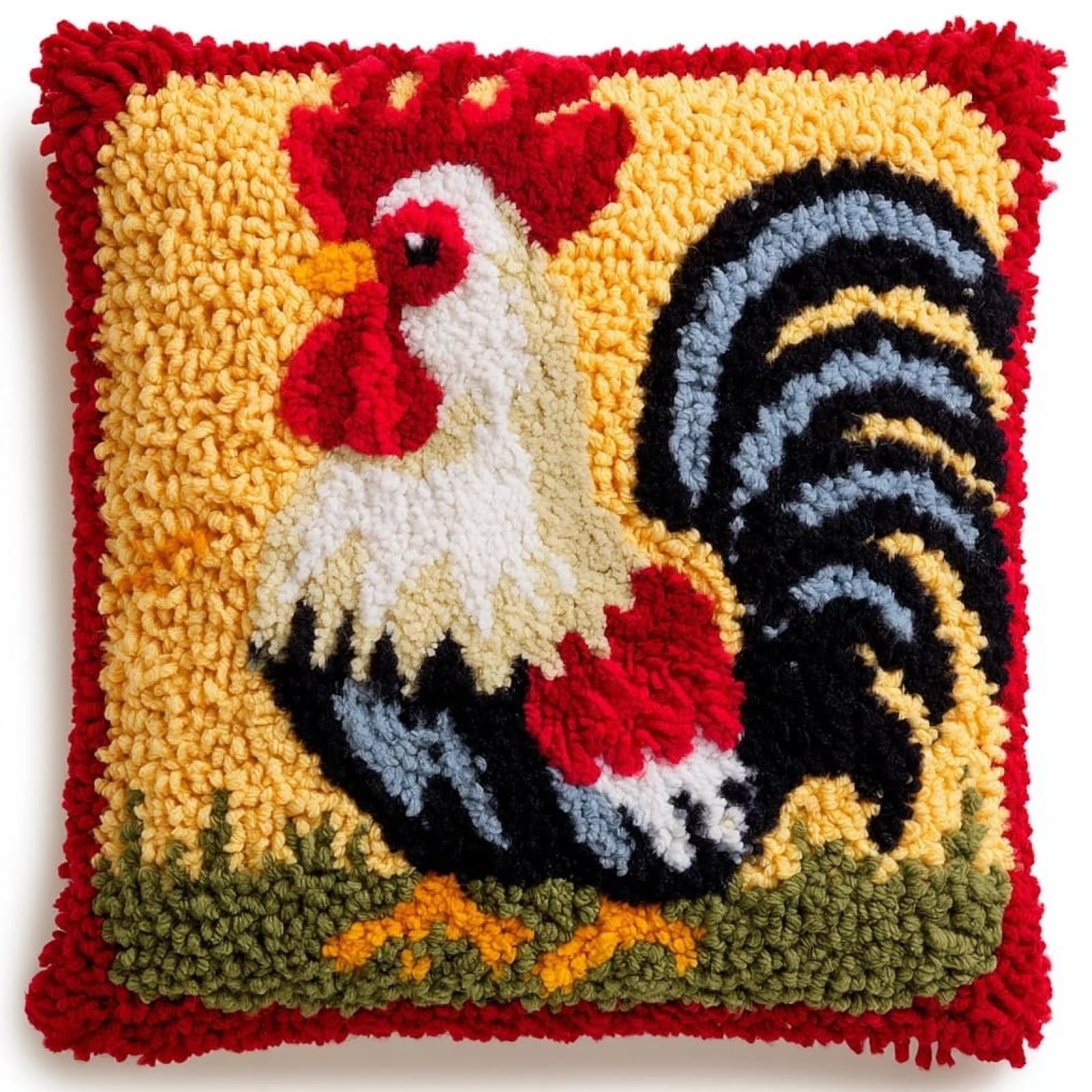 AxiangziK Latch Hook Cushion Kit for Adults & Beginners,Cartoon Rooster