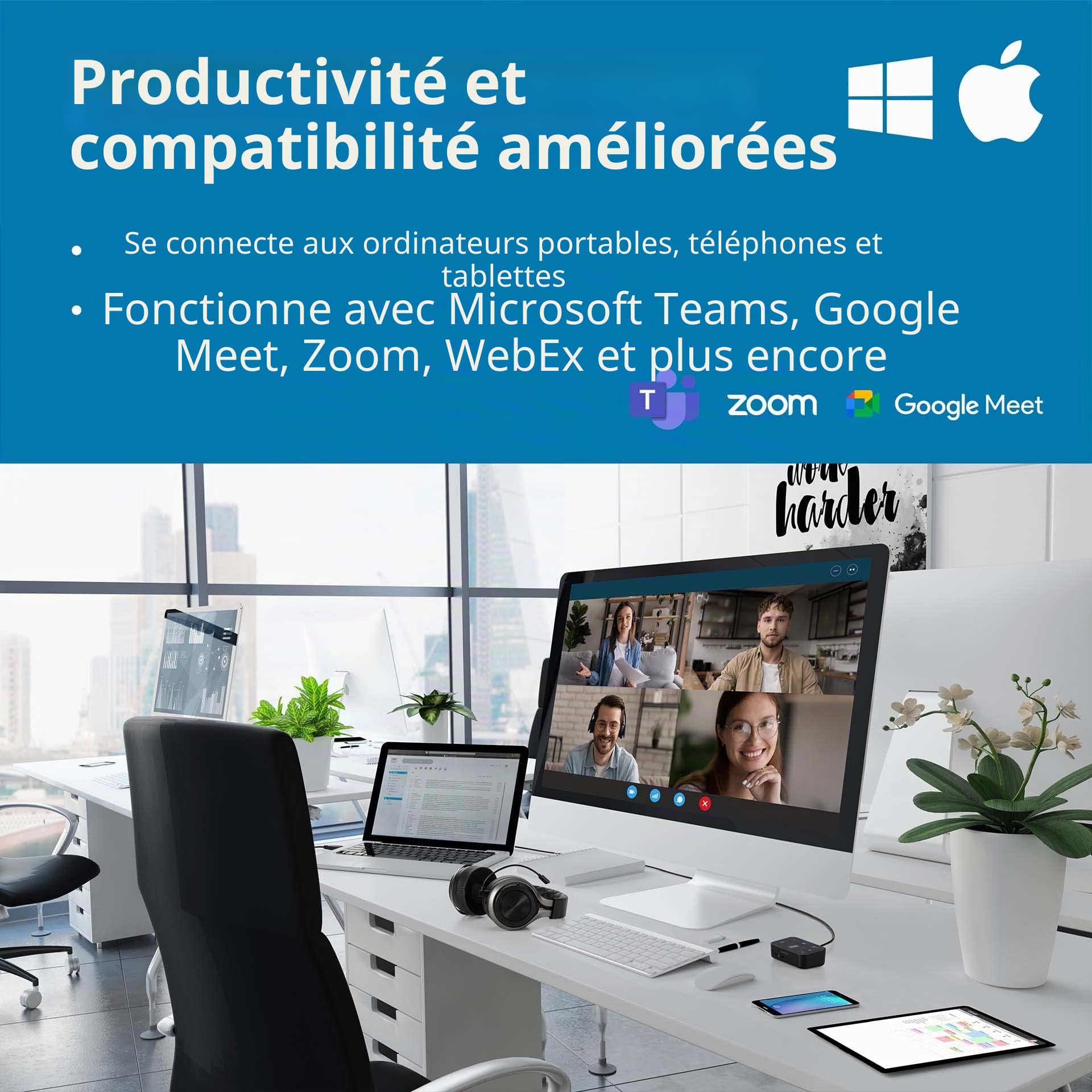 Kensington - Switch Audio USB 3-en-1, Commutateur Universel pour Casque Audio, Idéal pour Gérer des Appels & le Télétravail, Compatible avec Windows & Mac (K83300WW)