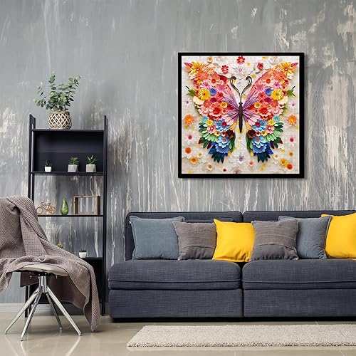 Miniatura 5 de Rompecabezas de mariposa para adultos de 1000 piezas, desafiantes rompecabezas de mariposas de flores coloridas con arte en papel, rompecabezas