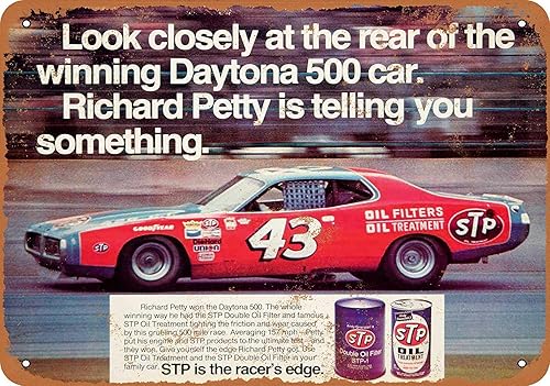 Vintage Look 1972 Richard Petty for STP Oil Treatment Retro Metal Vintage Sign-8 x 12 Metal Sign