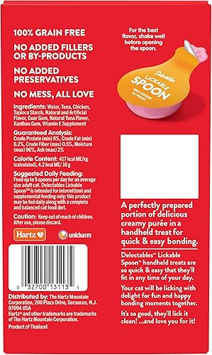 Miniatura 6 de Delectables Cuchara para lamer golosinas húmedas de mano para gatos hechas con pollo real, puré cremoso rápido y fácil, sin desorden, sin granos,
