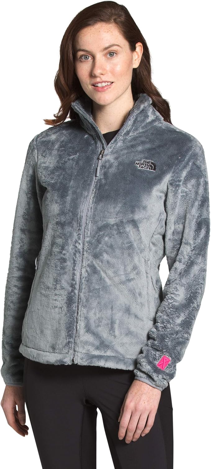 north face pink fuzzy jacket