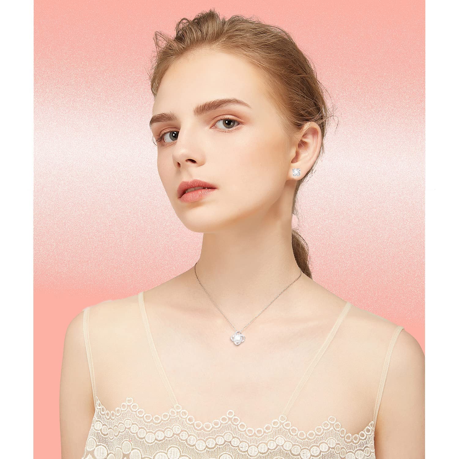 Rosa Eterna Stabilizzata Idee Regalo Donna, Mamma, Moglie, Rosa Eterna con Collana Regali per Lei - Rose Stabilizzate per San Valentino, Festa della Mamma