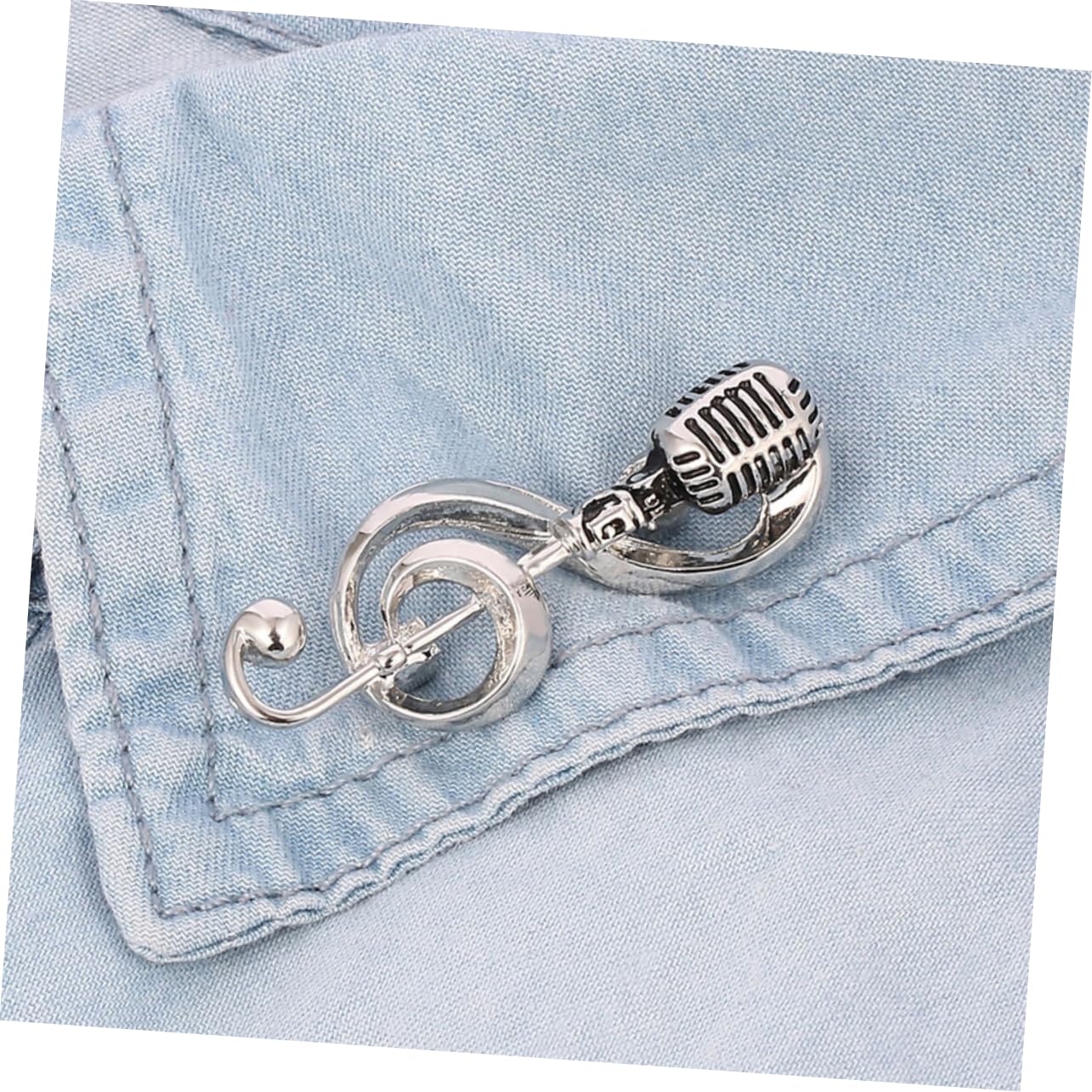 Adesivi per Piastre in Acciaio Microfono Donne Accessori Classici Accessori per la Fascia Europea e Americana Fascifica della retrò DECARE Musica A ZINCI