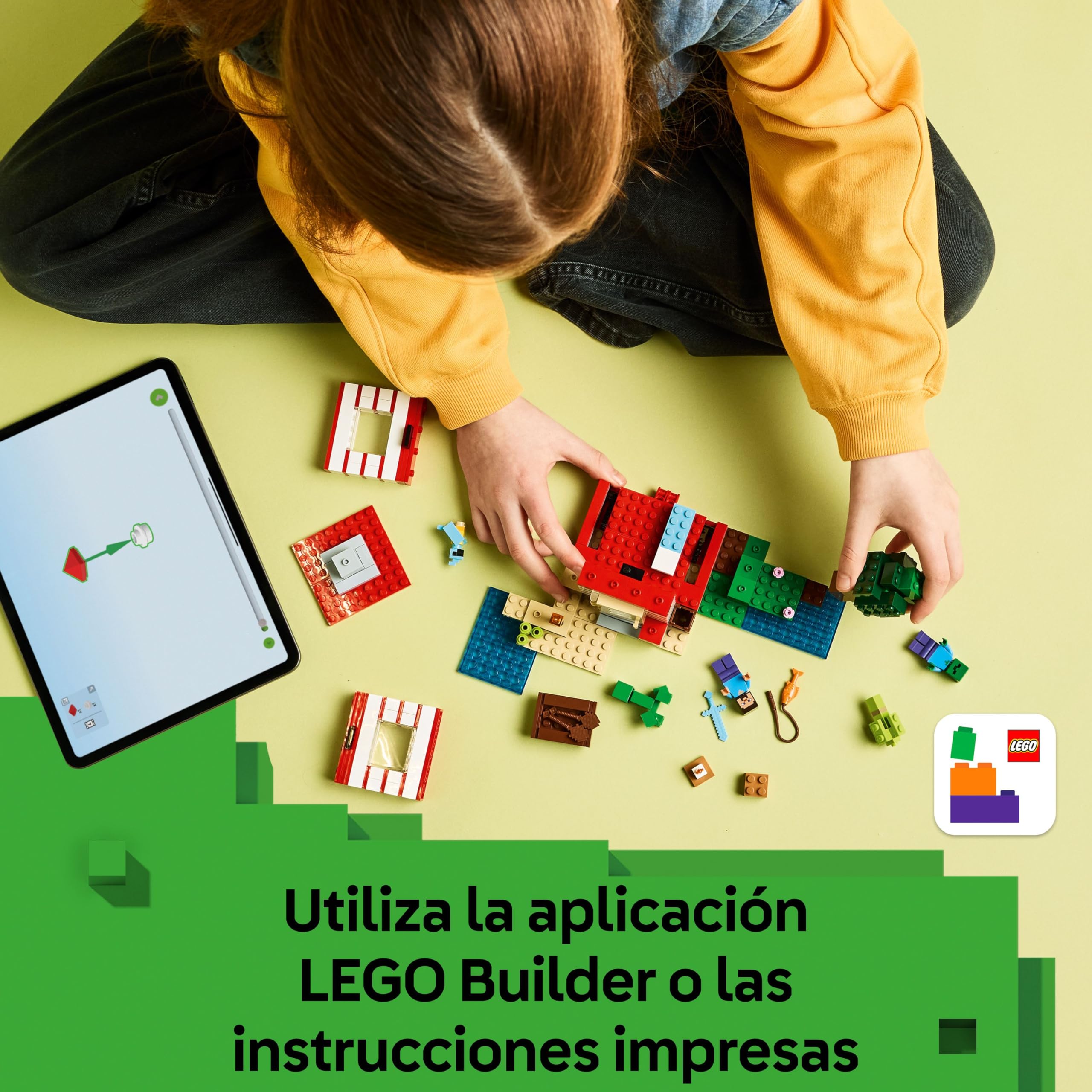 LEGO Minecraft La Casa-Dinamita de la Selva de Juguete - Función Explosión - Barco de Juguete, Animales y Figuras de Steve, Creeper y Zombi - Regalo Gamer para Niños y Niñas de 8+ Años 21275
