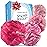 SHOWER BOUQUET Pink-Loofah Bath-Sponge XL 4-Pack // Extra Large 75g Soft Mesh Net Pink Loofa Loufa Luffa Lufa Puff Set/Exfoliating Body Scrubber for Women and Men - Exfoliate & Soothe Face & Body