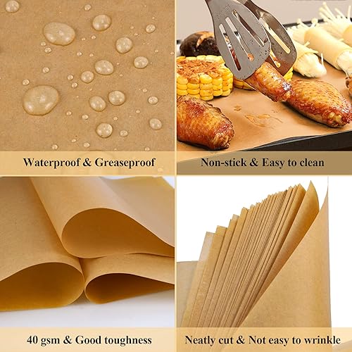 Miniatura 3 de 200 piezas de papel pergamino sin blanquear de 12 x 16, precortado para hornear, media hoja para hojas de galletas, utensilios de cocina y