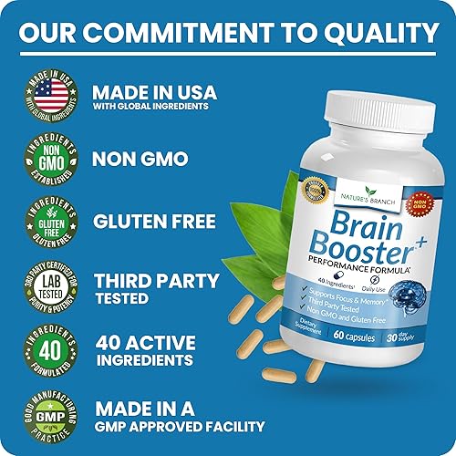 Miniatura 7 de Suplemento de refuerzo cerebral 40 en 1 para concentración, memoria, claridad y energía, libro electrónico Advanced Vitamins Plus | para hombres y