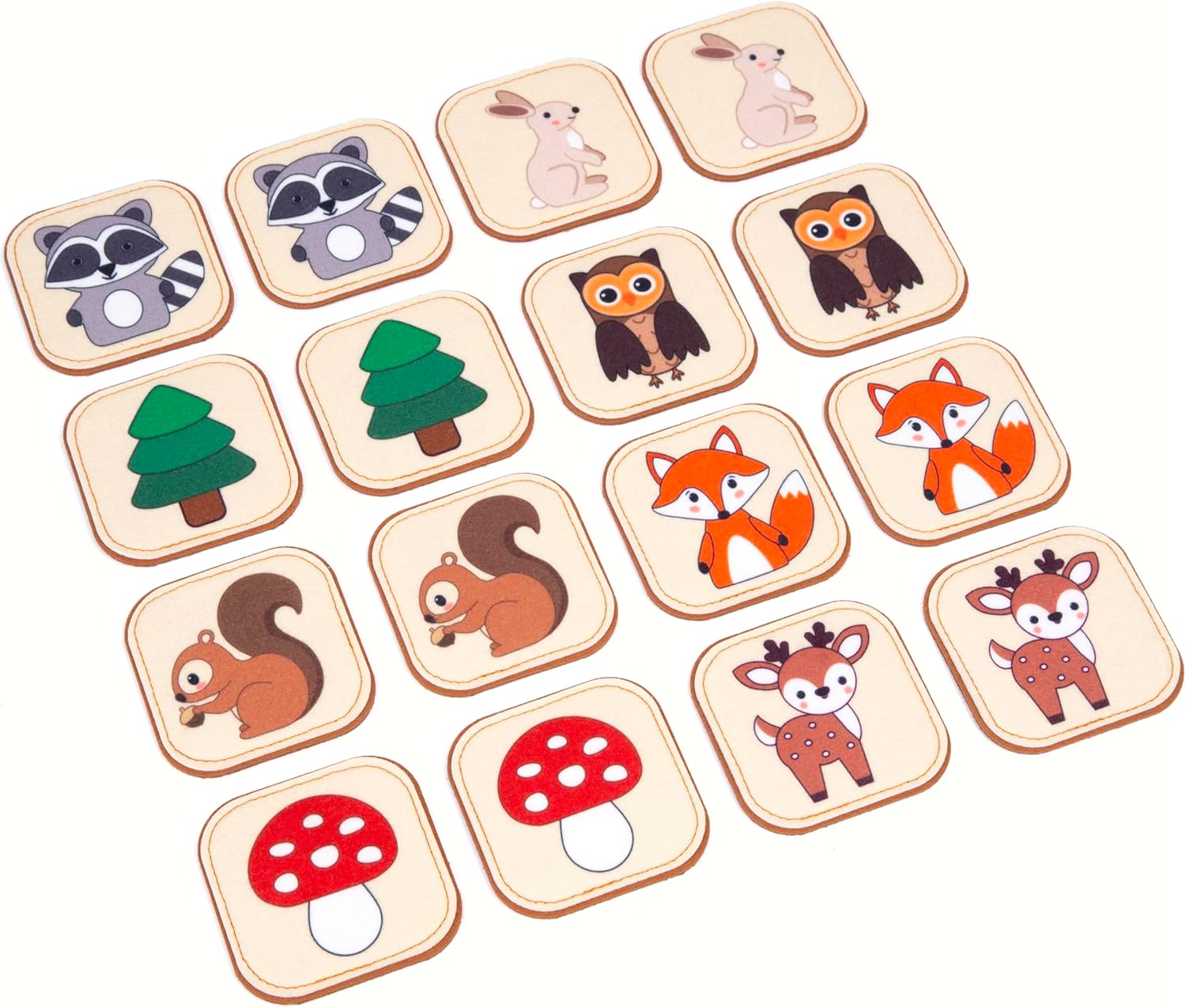 Felt Memory Game for Toddlers 2–4 Years – Soft and Safe for Ages 1+ – Montessori Matching Toy – Sensory Flash Cards – Best Educational Gift for Ages 1–3 – Woodland Animal Theme