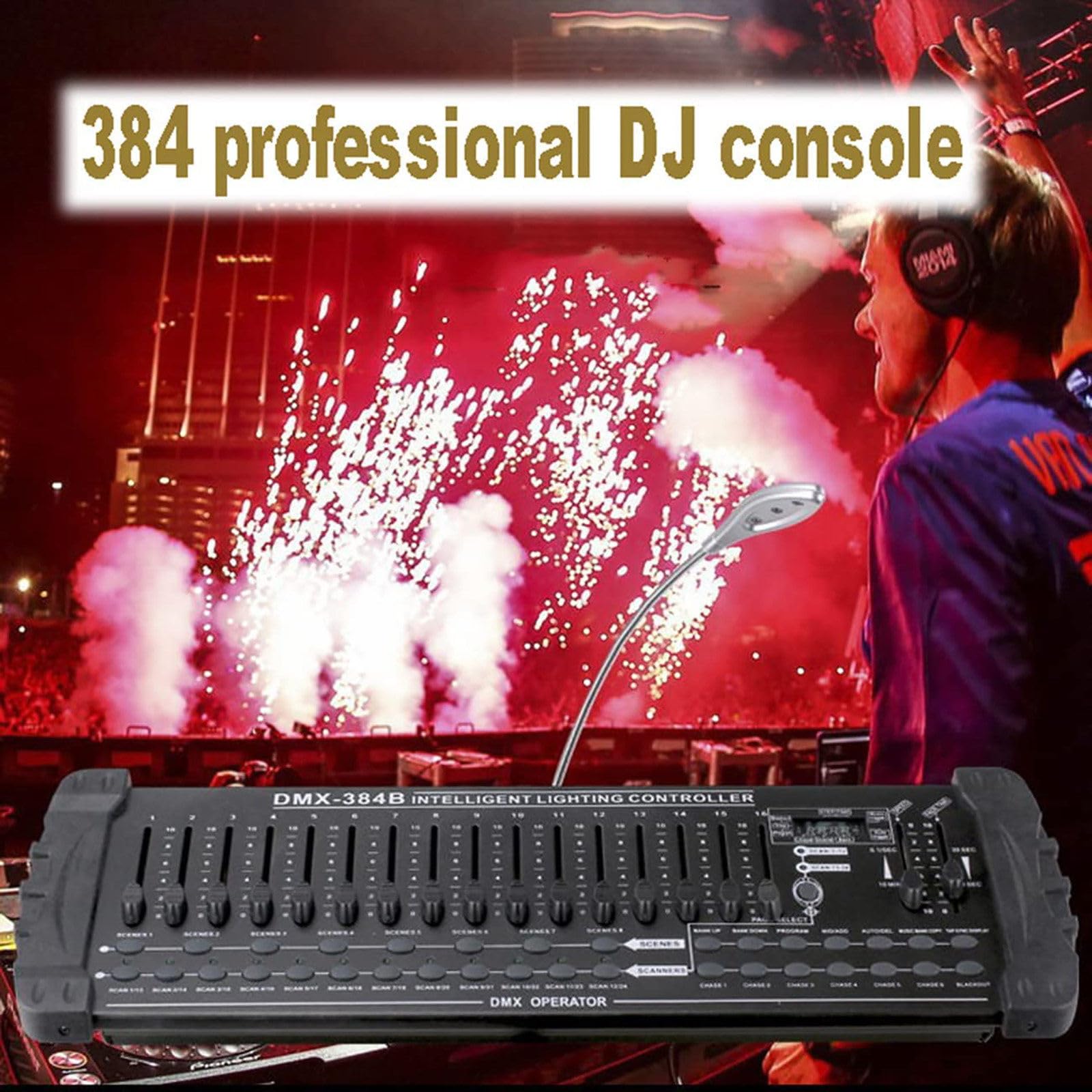 DMX-controller, 256-kanaals DMX-console, DMX 512-controller voor podiumverlichting Direct programmeren zonder scène in te stellen, eenvoudige lichtconsole voor podium- en DJ-v DMX-controller, 256-kanaals DMX-console, DMX 512-controller voor podiumverlichting Direct programmeren zonder scène in te stellen, eenvoudige lichtconsole voor podium- en DJ-v