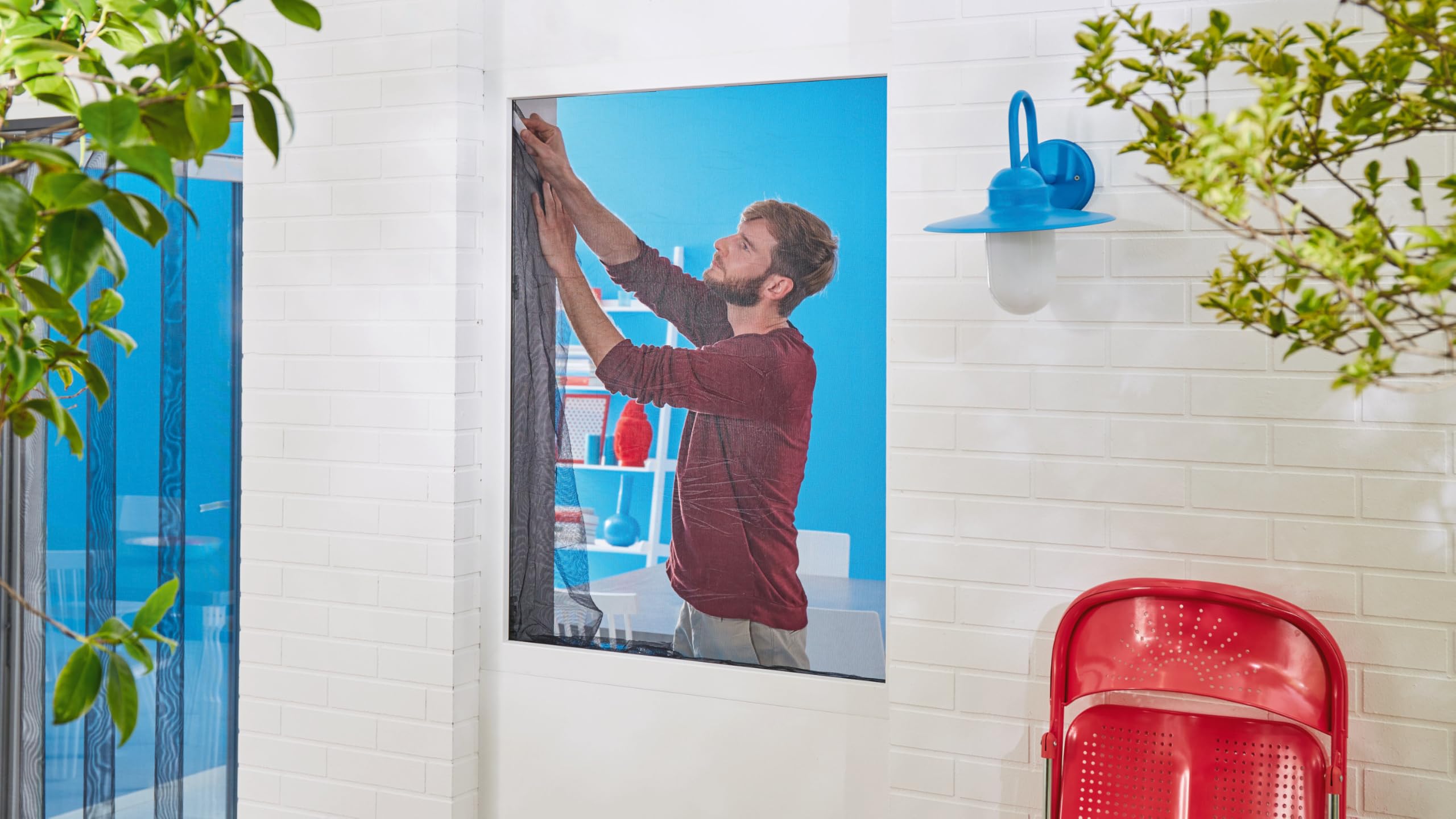 Zanzariera Adesiva Tesa Insect Stop - 3 Pezzi 130x150 Cm, Antracite, Per Finestre - Foto 5