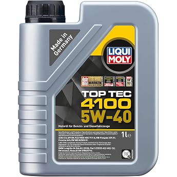 LIQUI MOLY Top Tec 4100 5W-40, Synthesis Technology Engine Oil, 1 L, Item Number: 3700