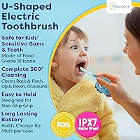 Vista 4 de Trueocity Cepillo de Dientes Eléctrico Automático en Forma de U para Niños, Cepillo de Dientes Automático Recargable para Niños Pequeños Cabezal