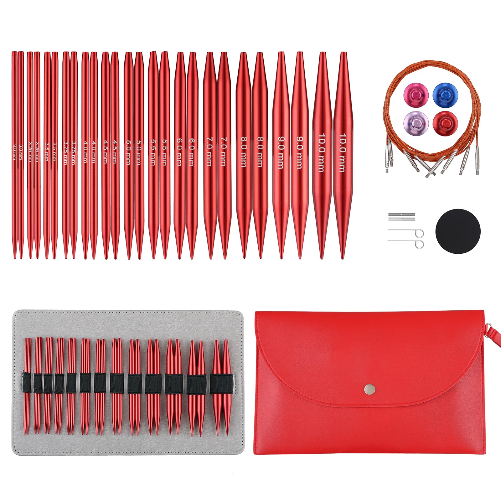 Interchangeable Circular Knitting Needles Set - 13 Sizes (US 2.5 To 15) With Cables & Case - View #5