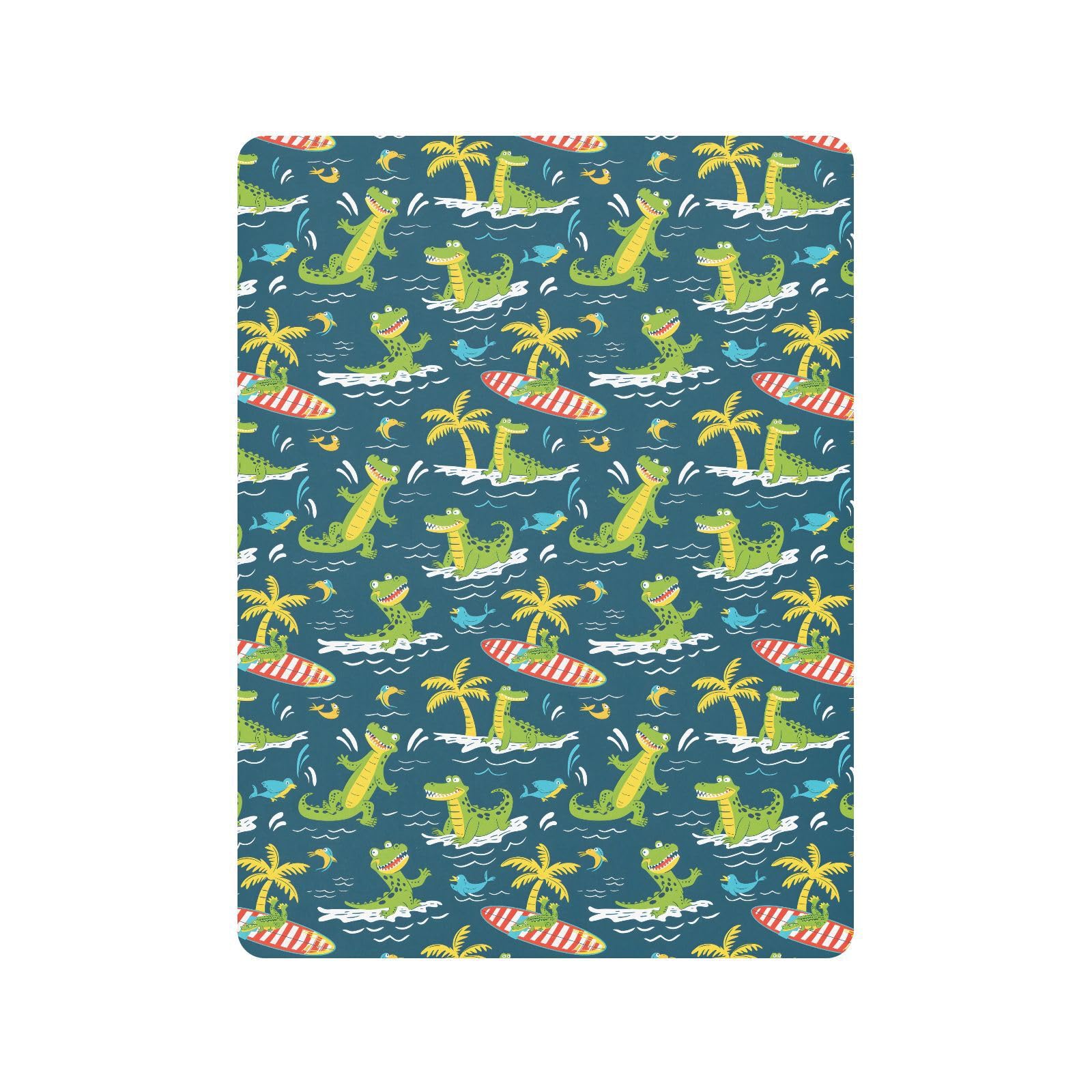 Crocodile Surfer Babybettlaken für Jungen und Mädchen, weiche Kleinkind-Matratze, Spannbetttuch, 71,1 x 132,1 cm