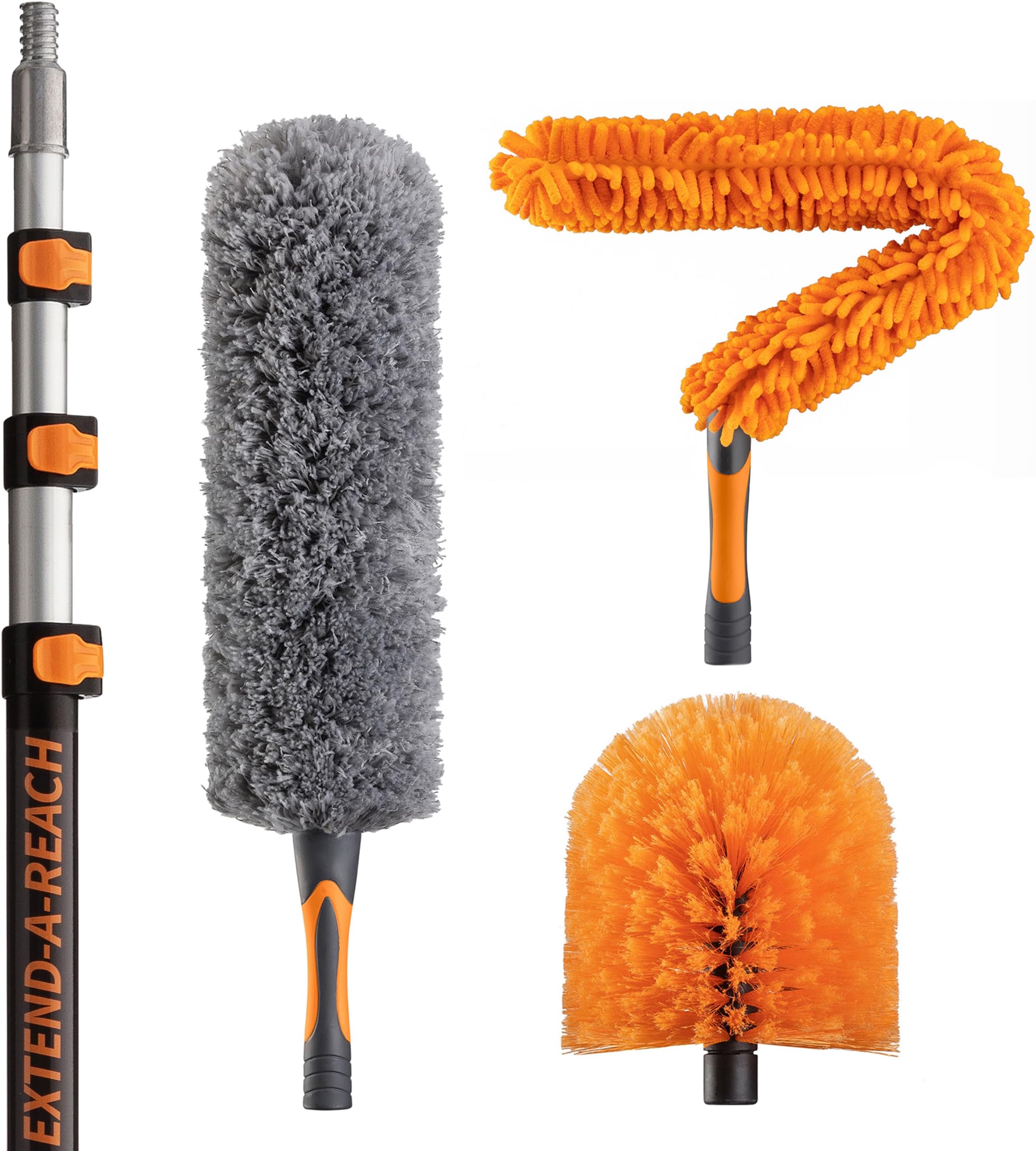 20 Foot High Reach Duster Kit with 4-12 ft Telescopic Extension Pole