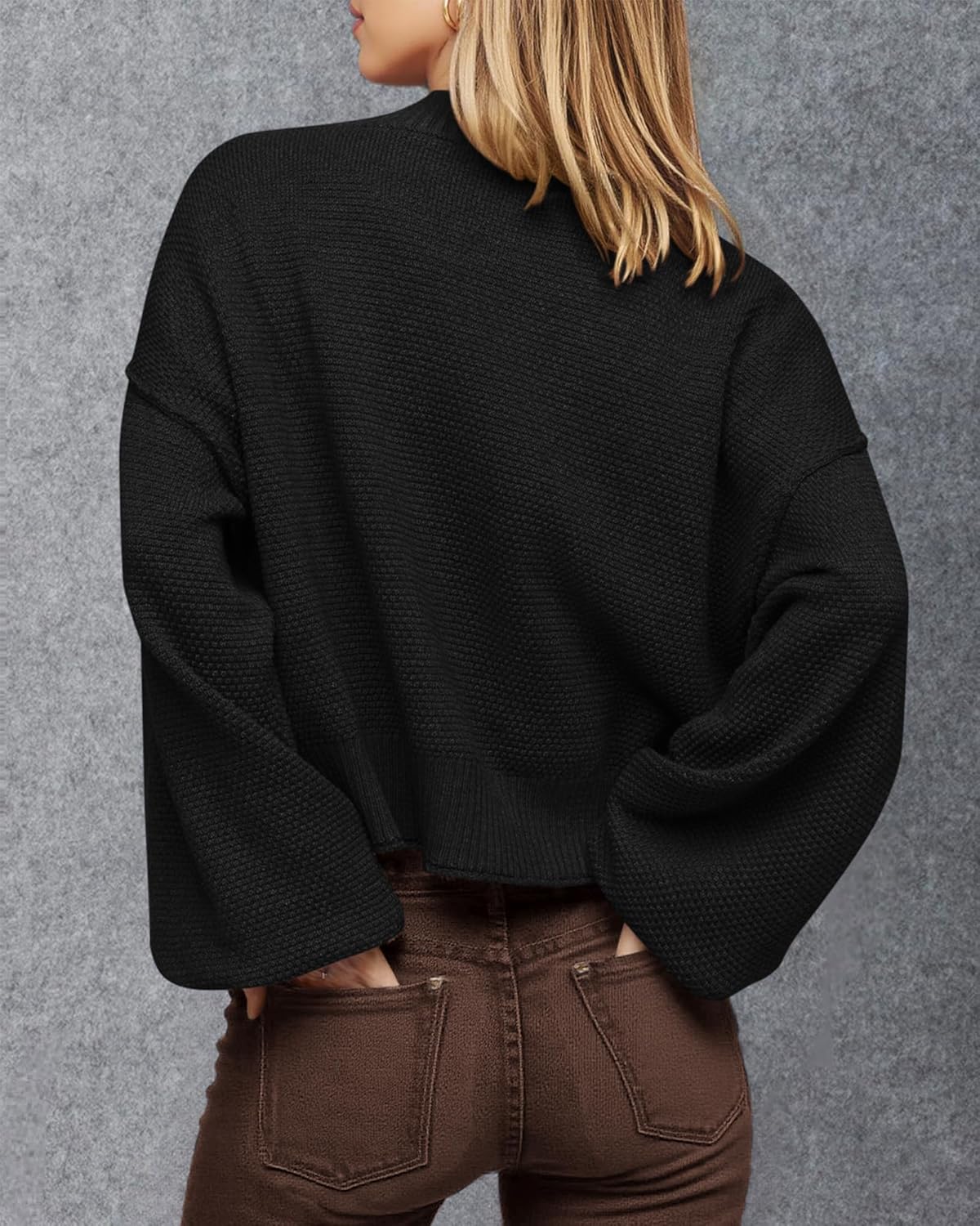 BTFBM Womens Oversized Cardigan Sweaters 2025 Fall Long Sleeve Knit Open Front Lightweight Sweater Outwear Coats - Image 3