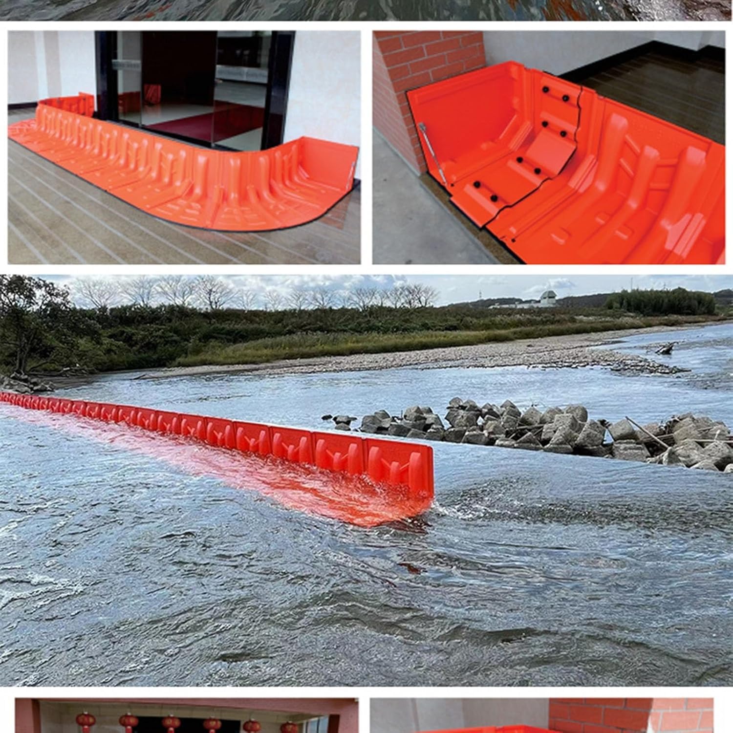 Lot de 2 déflecteurs d'eau en plastique pour entrées et sorties de métro, mur d'urgence en forme de L, prévention efficace de l'eau