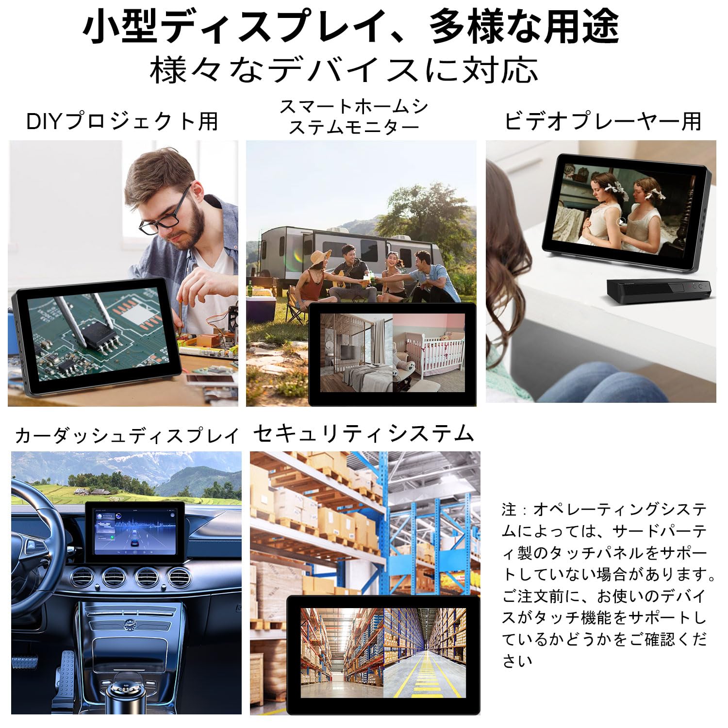 Amazon.co.jp: ミニ モニター 8 インチ タッチパネルモバイルHD小型