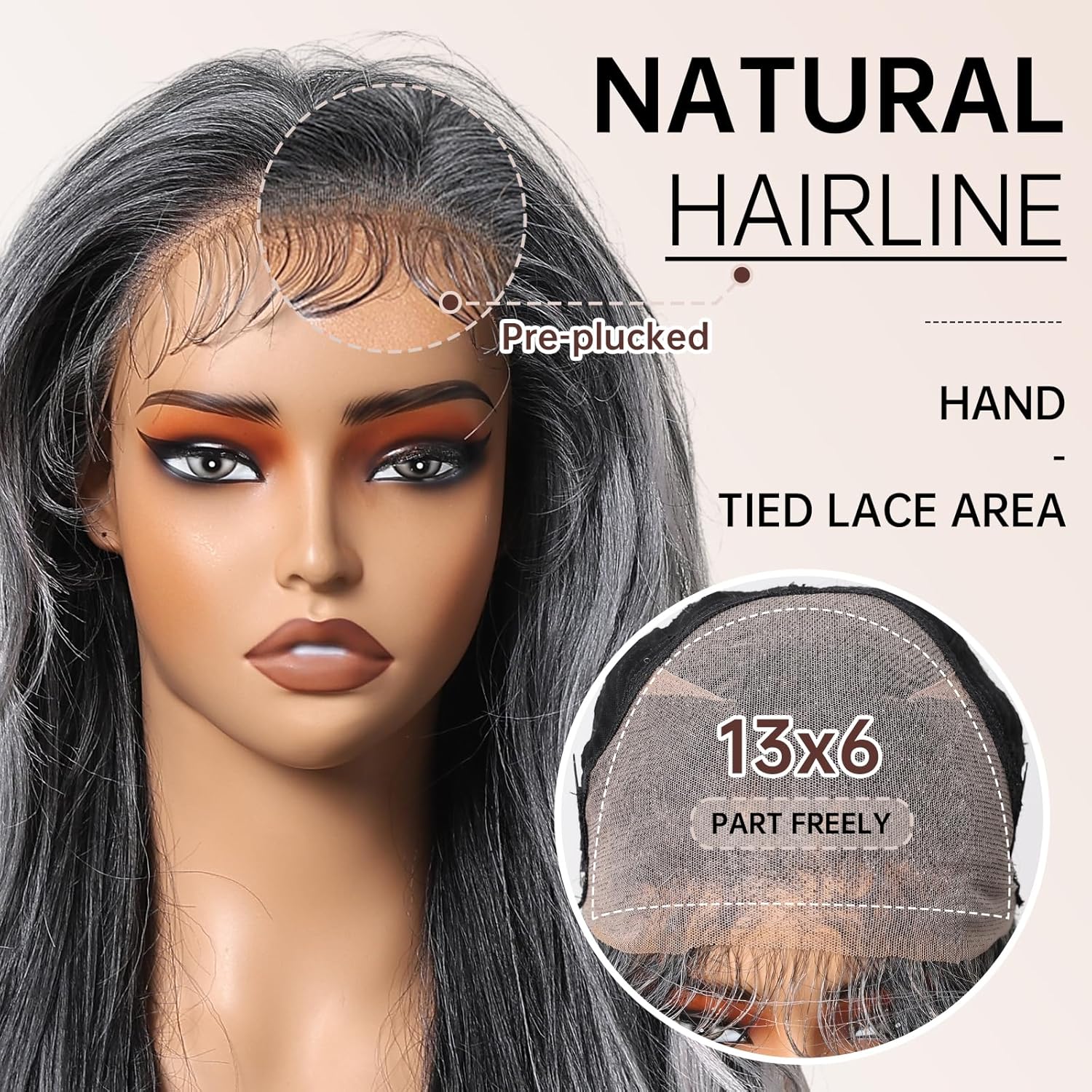 Allbell 13x6 Lace Front Wigs Synthetic Lace Front Wig Preplucked Hairline with Baby Hair 28inch Long Body Wave Lace Front Wigs for Black Women(Ombre Gray Silver)