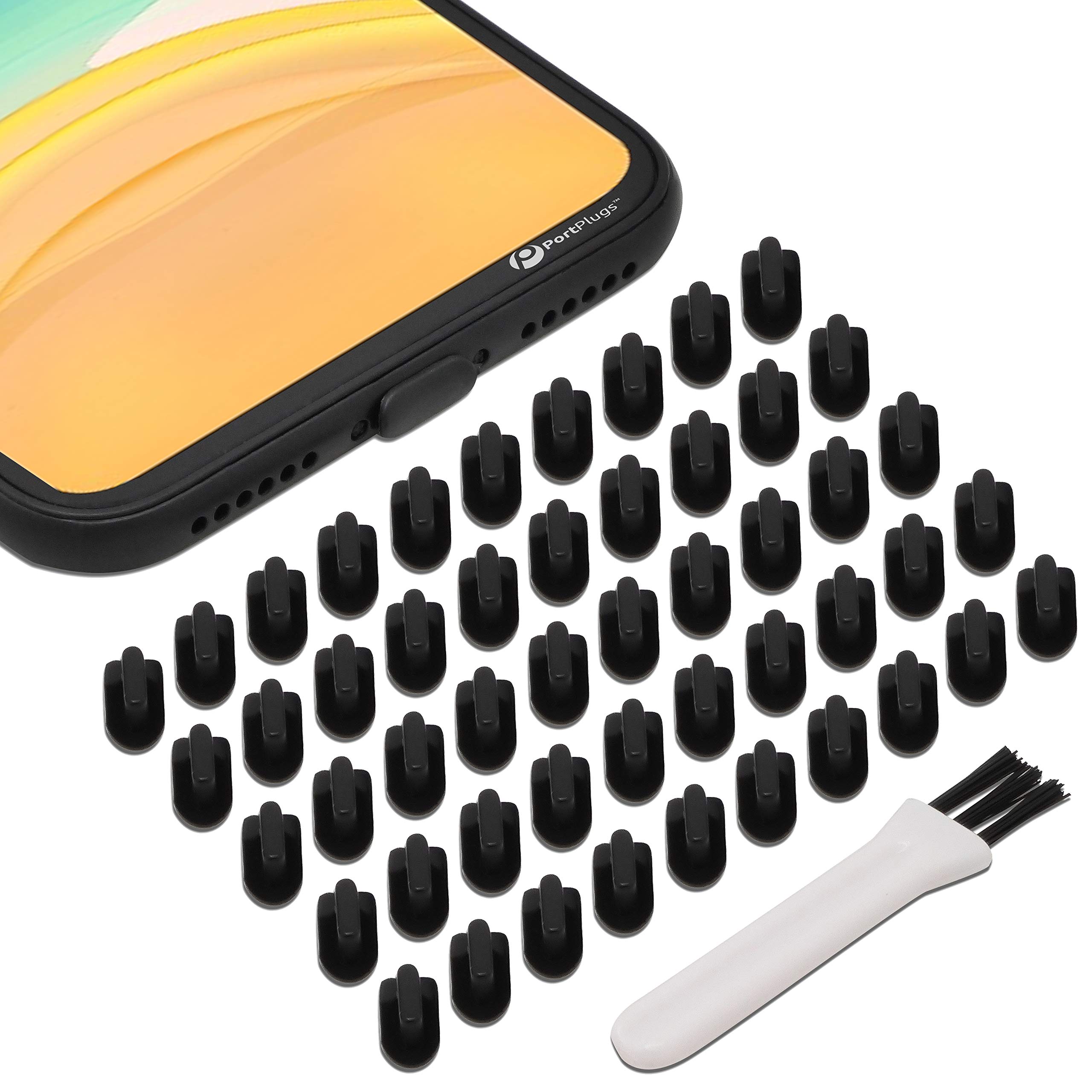 PortPlugsAnti Dust Plugs, Made for iPhone & AirPods Models w/Lightning Connector, Protects from Dirt/Sand/Lint and Debris, Includes Cleaning Brush