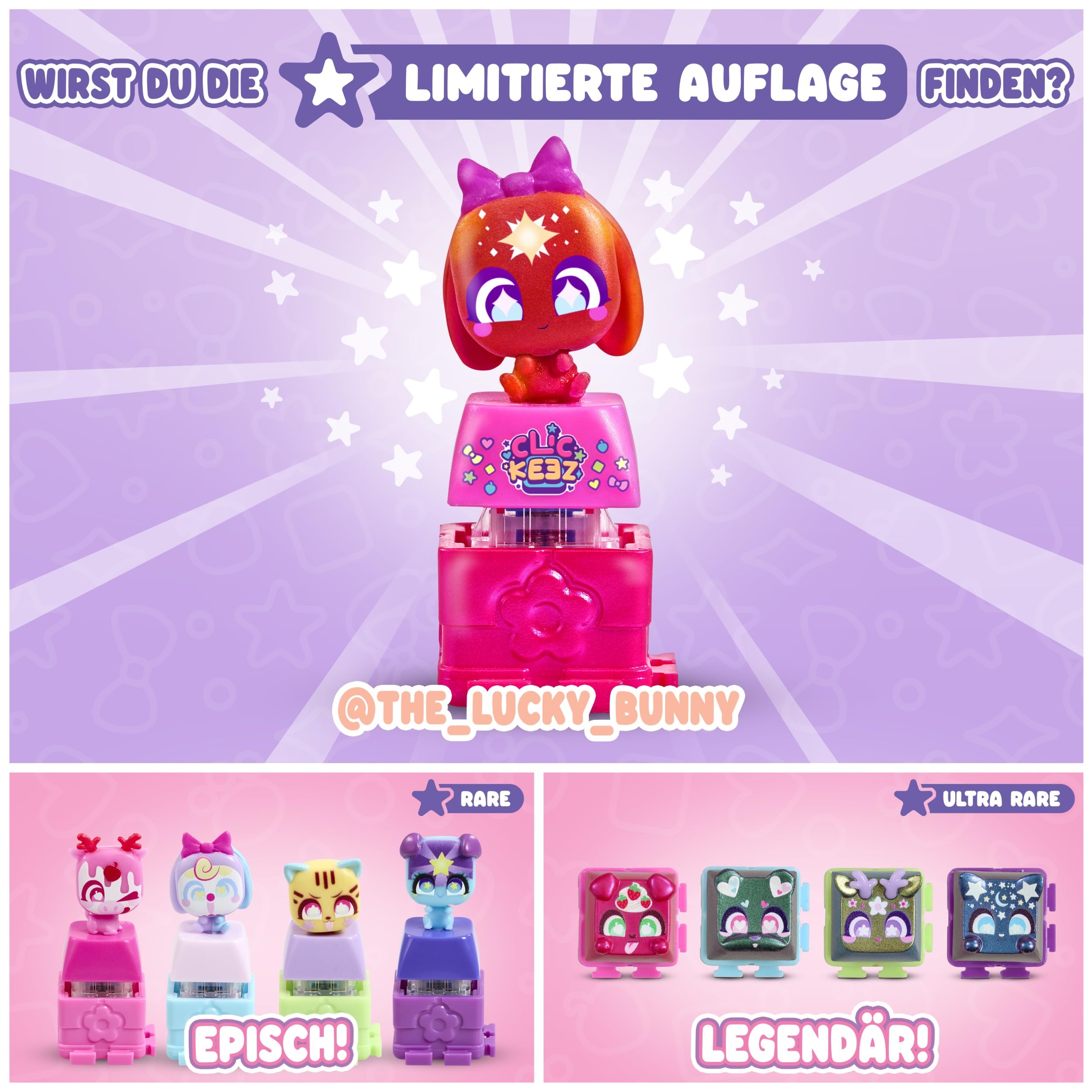 Goliath – CLICKEEZ Keyboard Mega Pack (Series 1) | 1 Tastatur - 15 Tasten Kawaii Clipable Keycaps and 1 Schlüsselanhänger - 70 Charaktere zum Sammeln - Geschenkidee Ab 6 Jahre