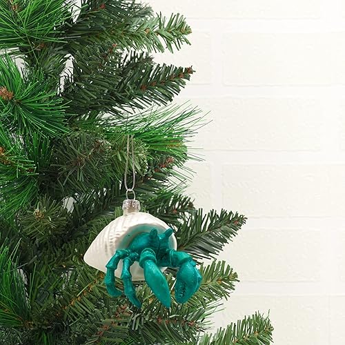 Miniatura 5 de Figura de cangrejo ermitaño de cristal para árbol Navidad en la playa vacaciones náuticas o decoraciones durante todo el año 6 pulgadas de alto