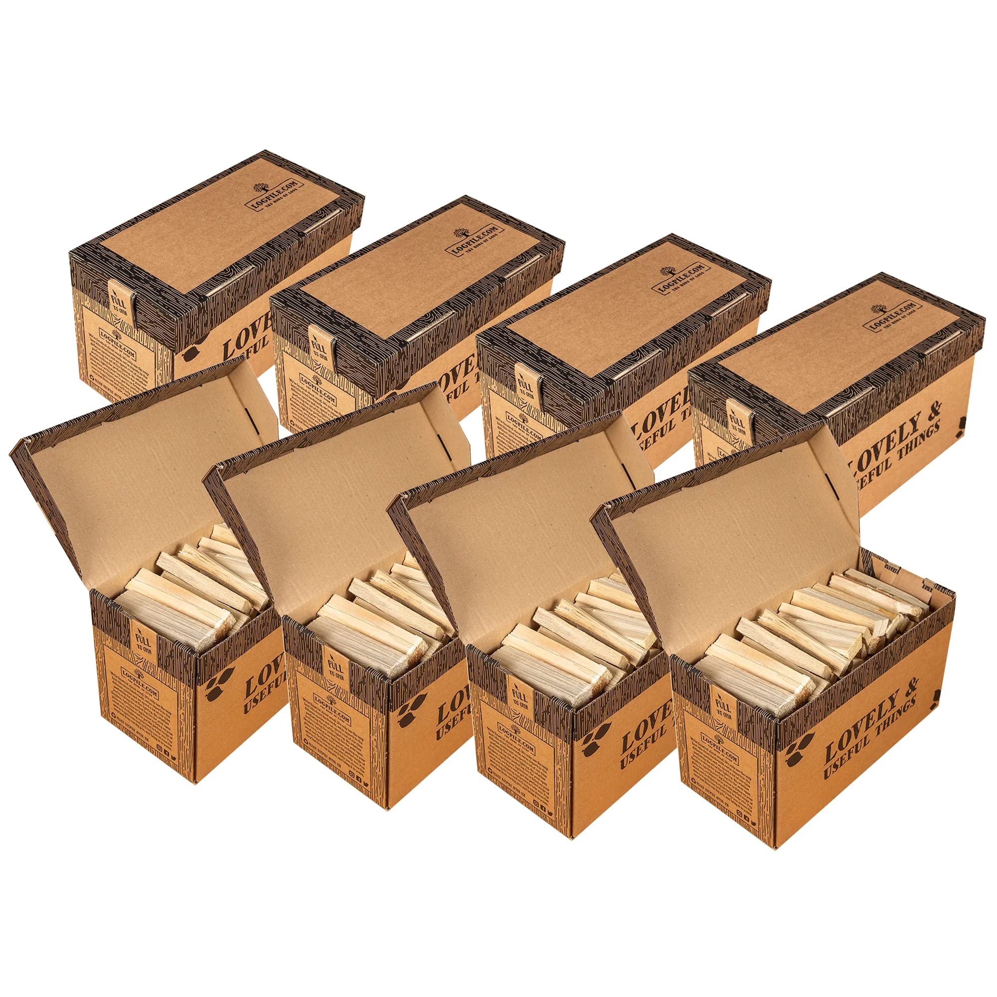 Kiln Dried Kindling Wood, 8 Boxes, For Wood Burner u0026 Outdoor Fire Pits,  Smokeless Kindling For Starting Pizza Oven, Log Burner u0026 BBQ, Sustainably  Sourced Natural Kindling Starts Your Fire Quickly :