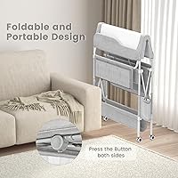 Vista 6 de Cambiador de pañales portátil para bebé, estación de cambio de pañales plegable, cambiador impermeable, estación de cambio ajustable en altura