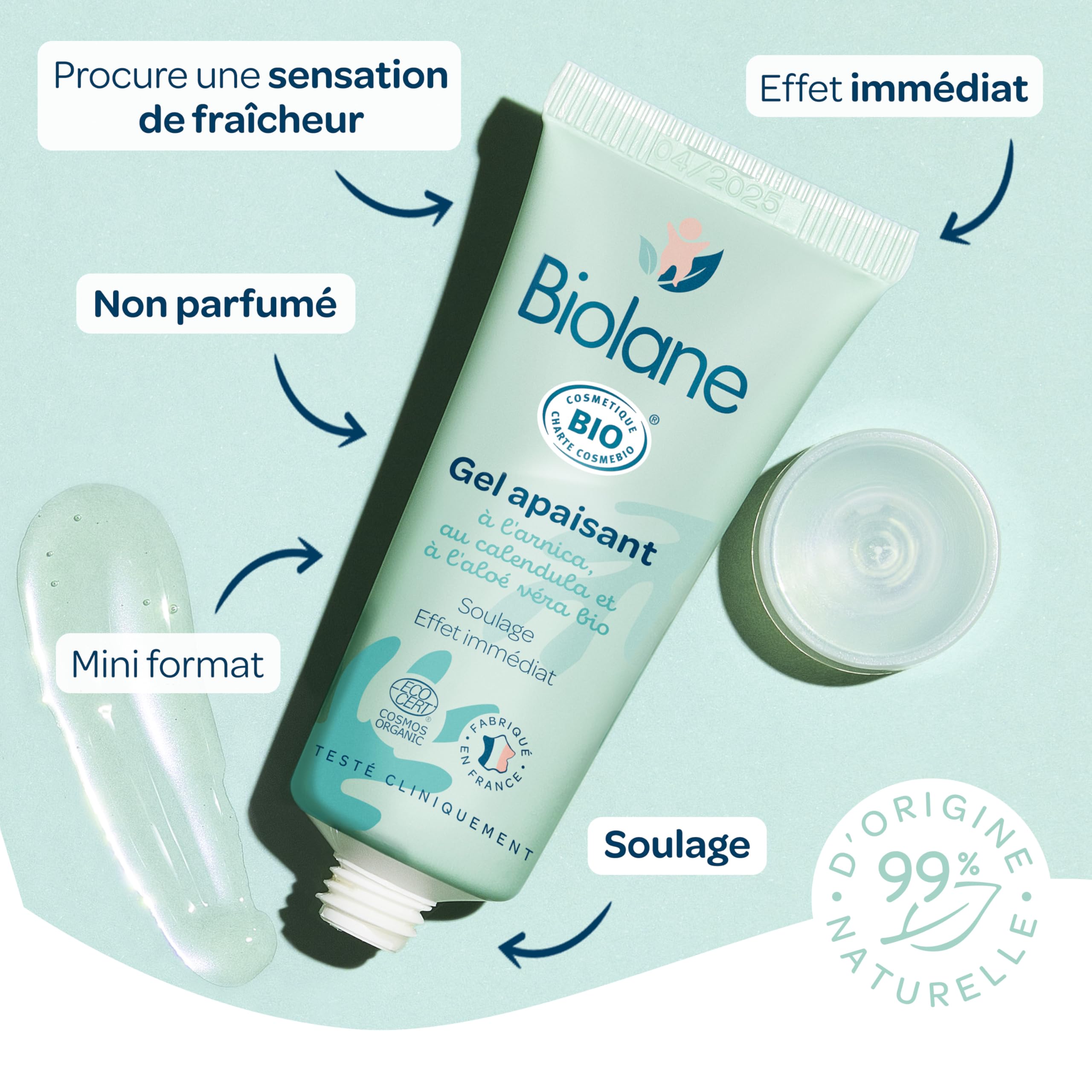 BIOLANE - Żel Arnica BIO - 20ml - Dziecko - Łagodzi i łagodzi ból i krwiaki - Efekt natychmiastowy - 99% pochodzenia naturalnego - Wyprodukowano we Francji