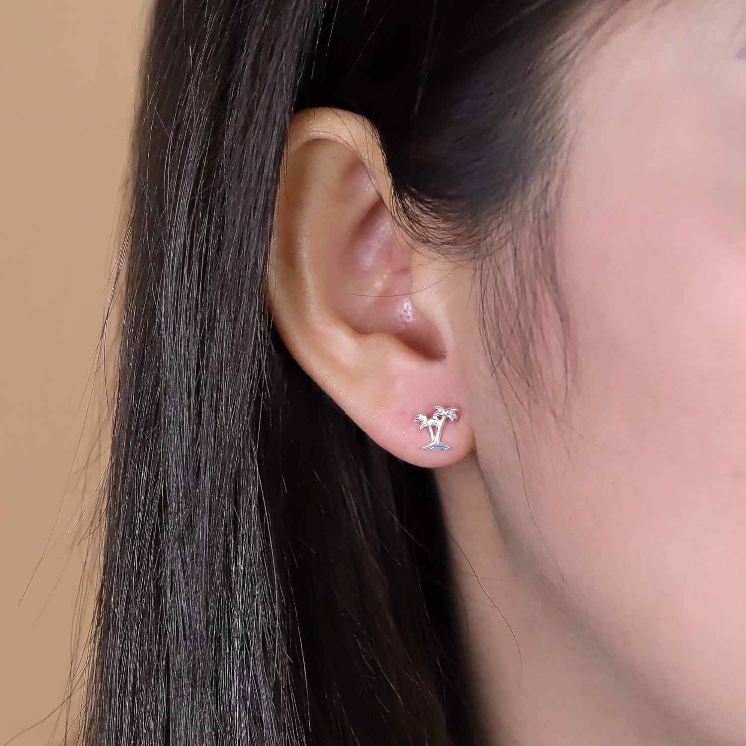 Boma Jewelry Sterling Silver Twin Palm Trees Stud Earrings - Image 2