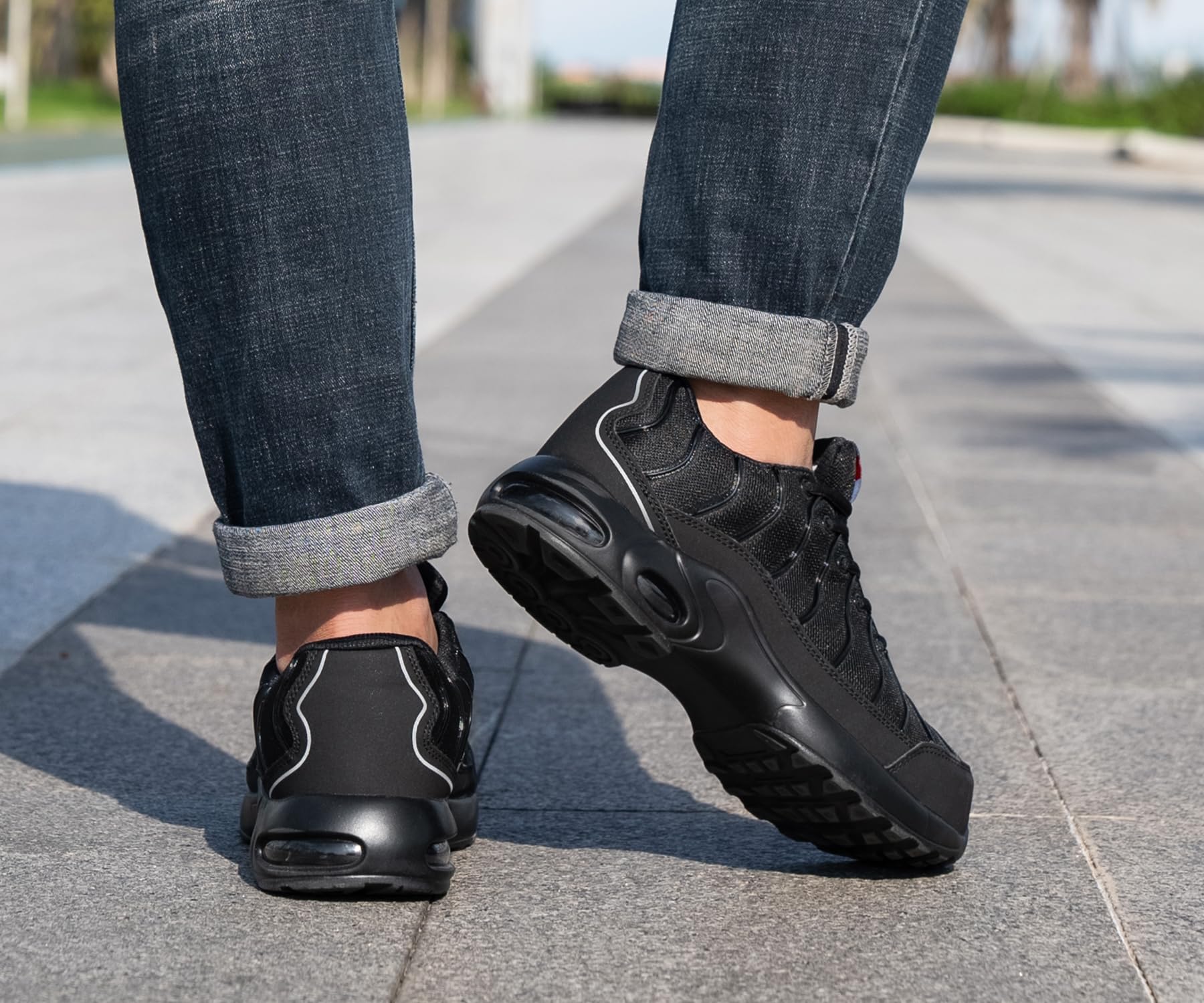 LARNMERN Chaussures de Sécurité Hommes Femmes Basket Légère Large et Moyen Taile Unisexe Apparence Chaussure de Travail Secruite Confortable Anti-Perforation Embout en Acier Taile 35-51EU - 2