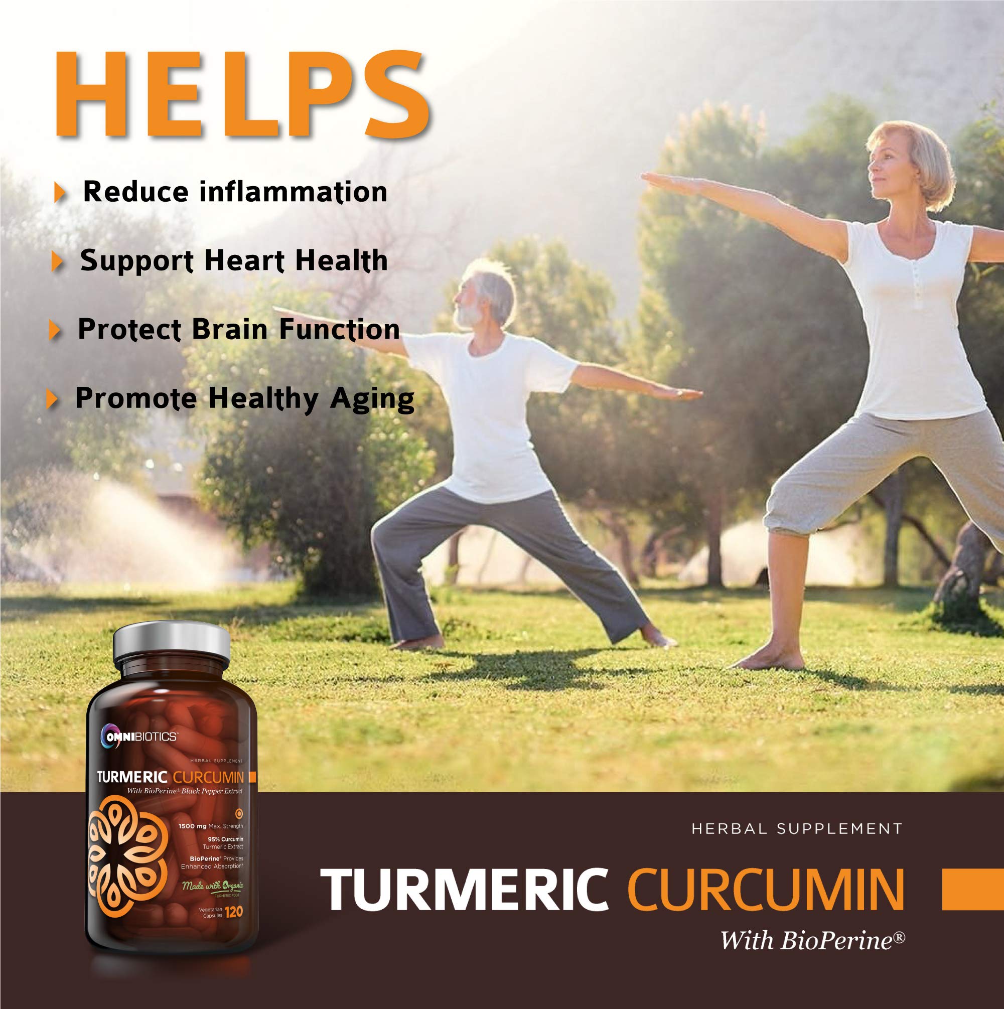 Organic Turmeric Curcumin Supplement 1500mg with BioPerine 95