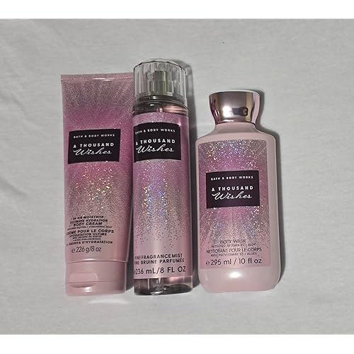 A Thousand Wishes Body Care Set. Shower Gel 10 Fl Oz, Fine Fragrance Mist 8 Fl Oz and Body Cream 8 Fl Oz