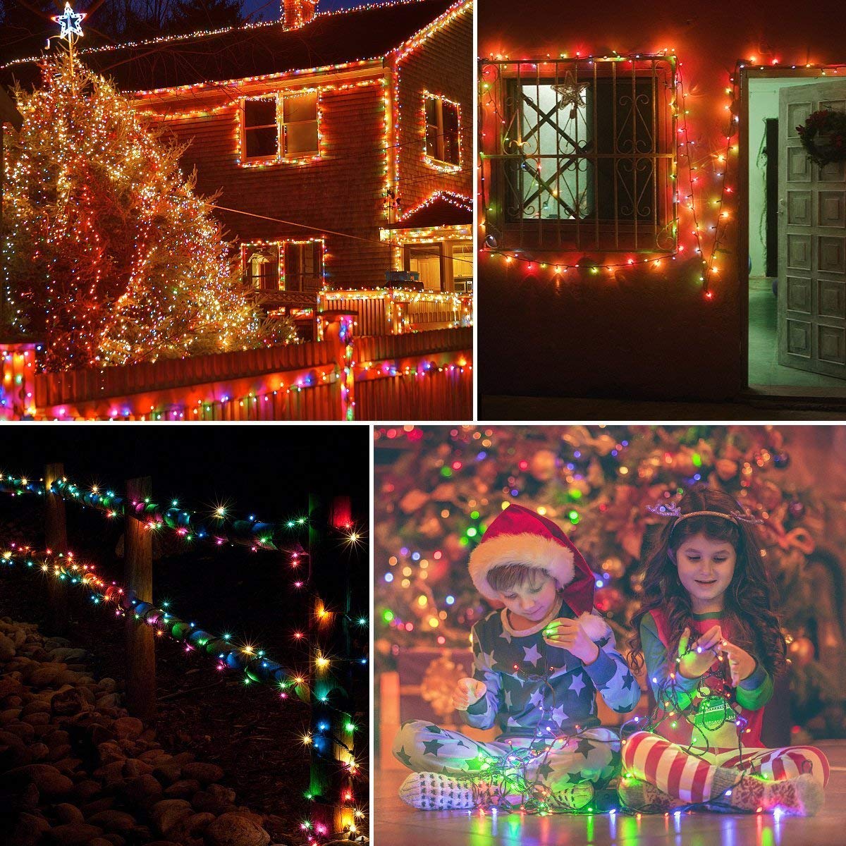 Stringa Luci Solari Per Esterni 6m Con 300 LED Bianco Caldo - Impermeabile 8 Modalità - Per Giardino, Albero Di Natale, Feste - 2