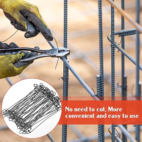 Miniatura 5 de 1000 unidades de 6 pulgadas de doble bucle de barras de alambre de alambre de calibre 16 para valla de seguridad de acero de hormigón