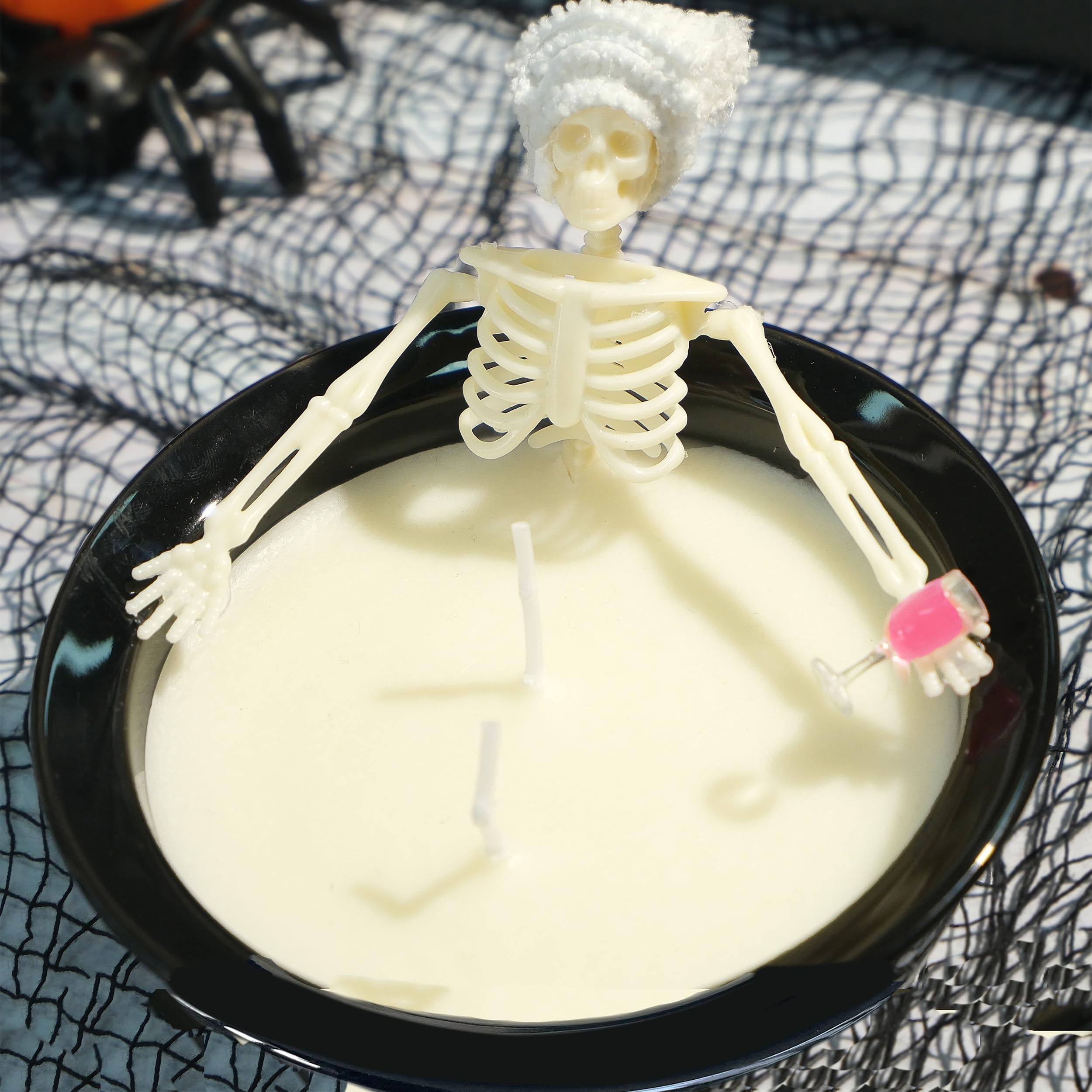 Halloween Skeleton Candle Long Burning SOYA Candle Gothic Design Decorative Skeleton Halloween Candles Vintage Home Decor Suitable for Home Indoor Table, Spooky Gift for Women