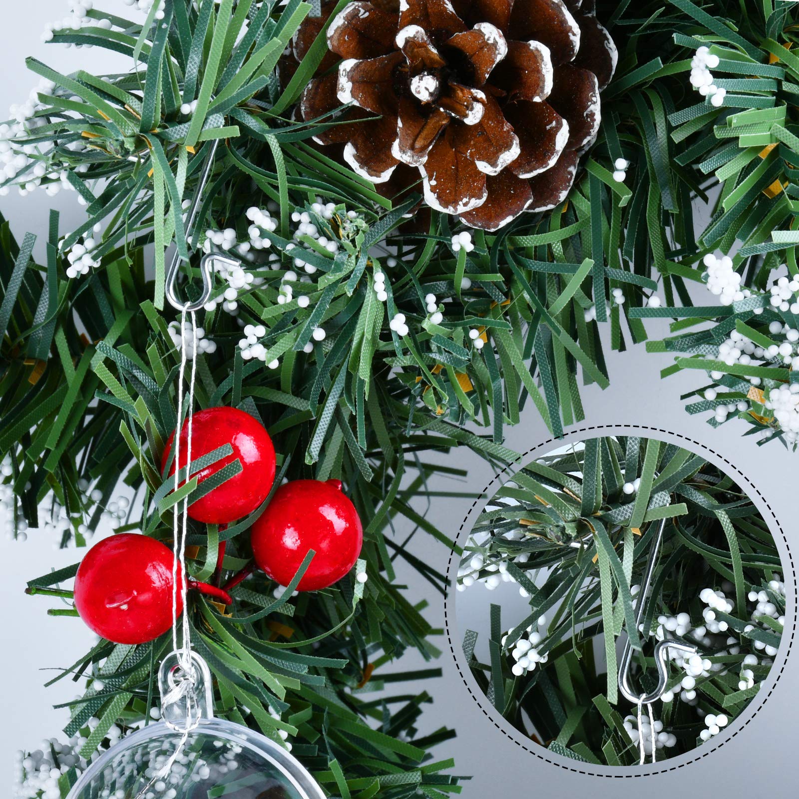 Ganci Per Palline Per Albero Di Natale In Metallo, Confezione Da 40 Pezzi 4 Cm Verde 89340568