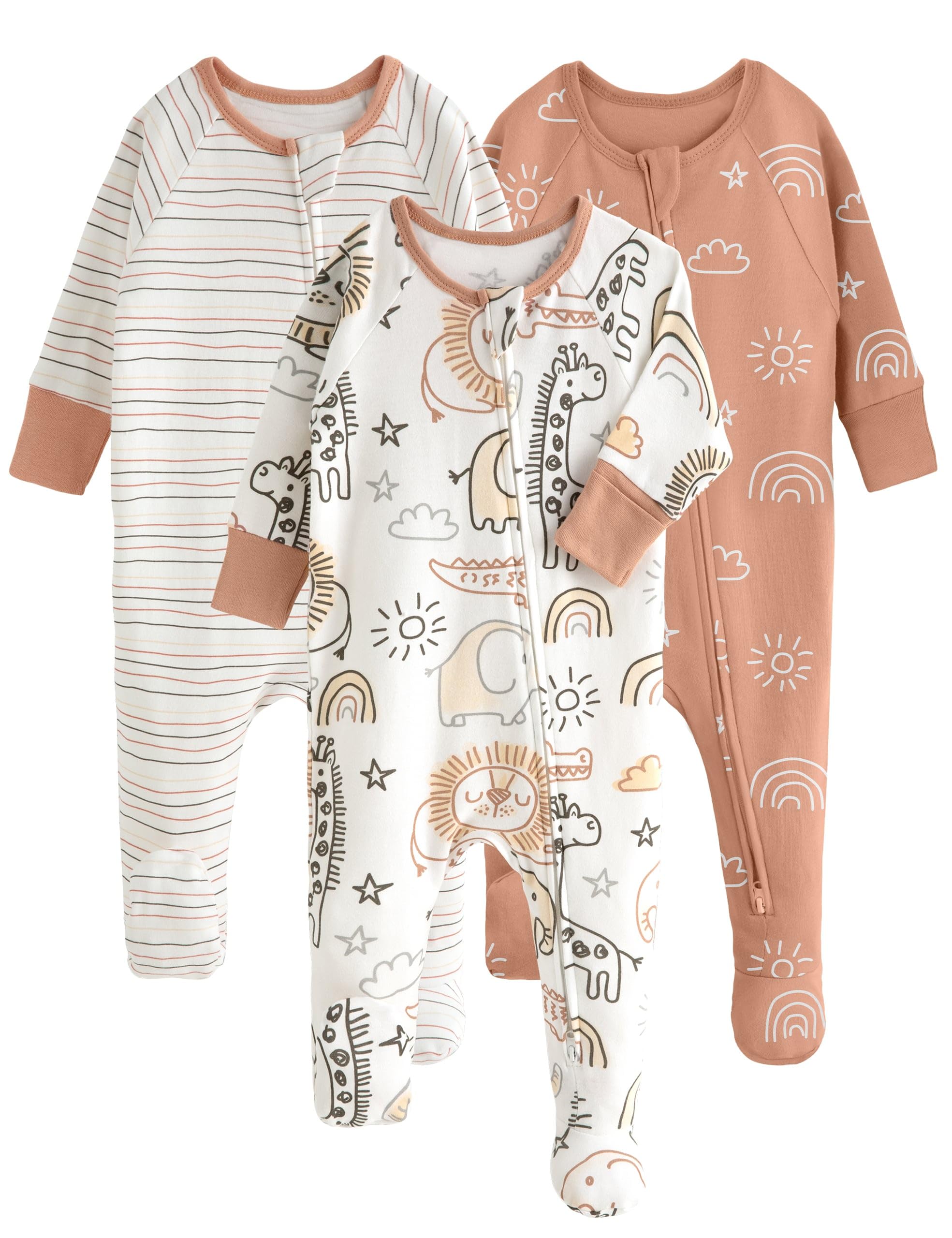 Yoofoss Baby Pajamas 100 Organic Cotton Baby Sleepers for Newborn 0-3 3-6 6-9 Months Boys Girl Clothes 3pcs