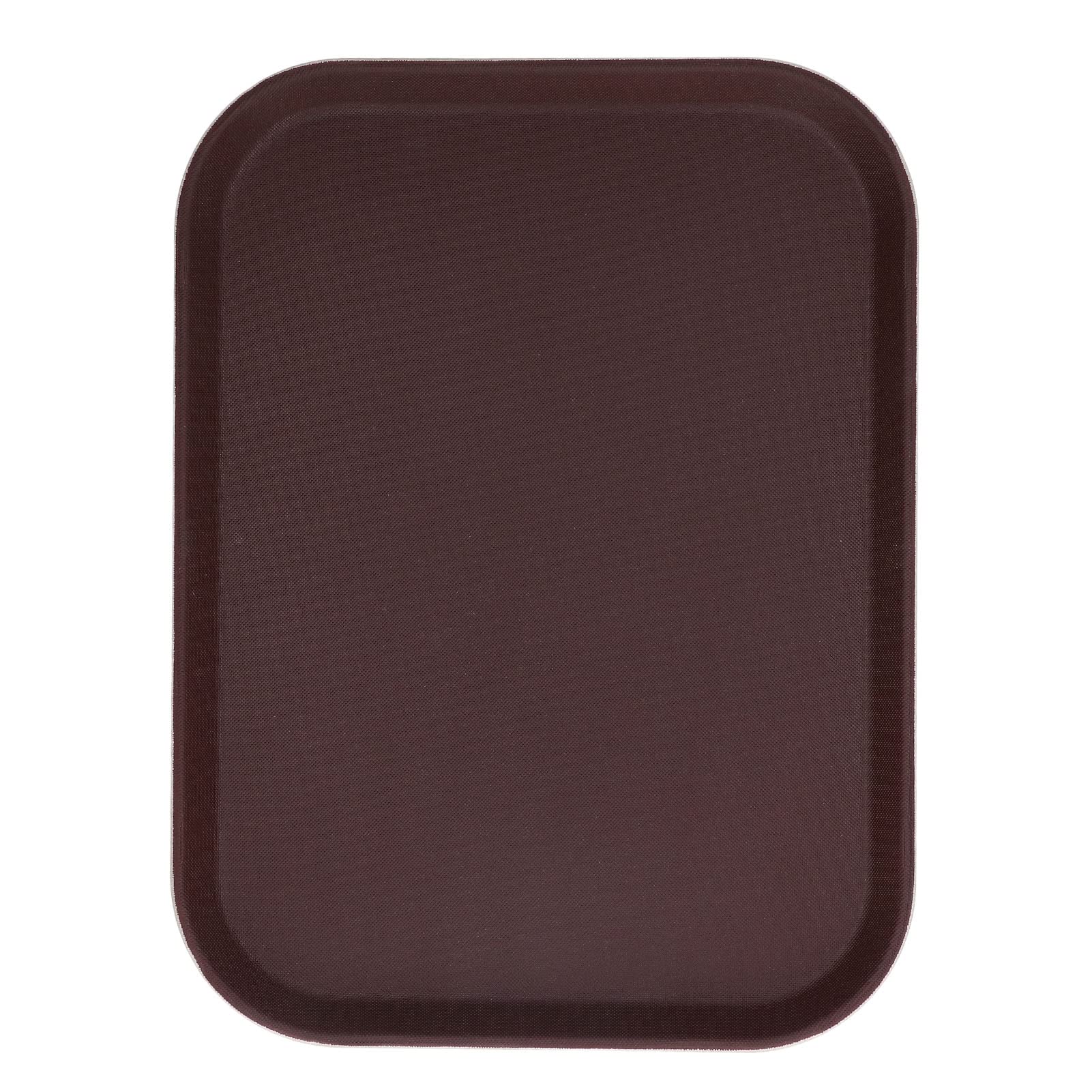 Bandeja redonda para servir con base de goma antideslizante, diseño apilable de fibra de vidrio templado resistente al calor para restaurantes, bares y uso doméstico, 25 x 35 cm (regular)